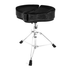 Ahead SPG-BS3 Spinal-G Saddle Drum Throne in Black Cloth Top & Black Sparkle Sides w/ 3 Leg Base