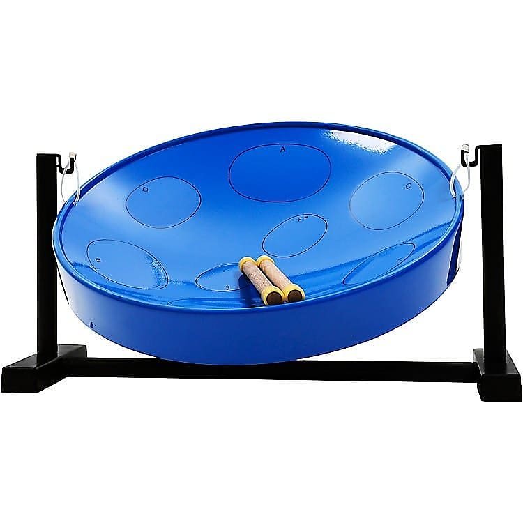 Panyard W1085 Jumbie Jam Blue Steel Drum Pan Ready-To-Play-Kit w/ Table Top Stand