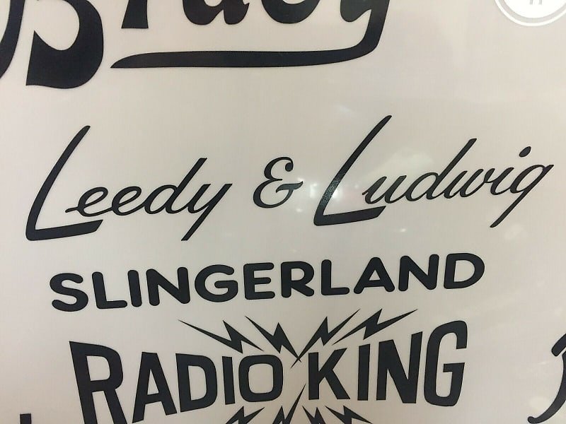 Autocollant de remplacement du logo vintage noir Leedy &amp; Ludwig (vinyle 3M de haute qualité !)