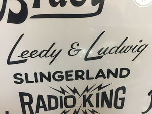 Leedy & Ludwig Black Vintage Logo Replacement Sticker (Hi Quality 3M Vinyl!)