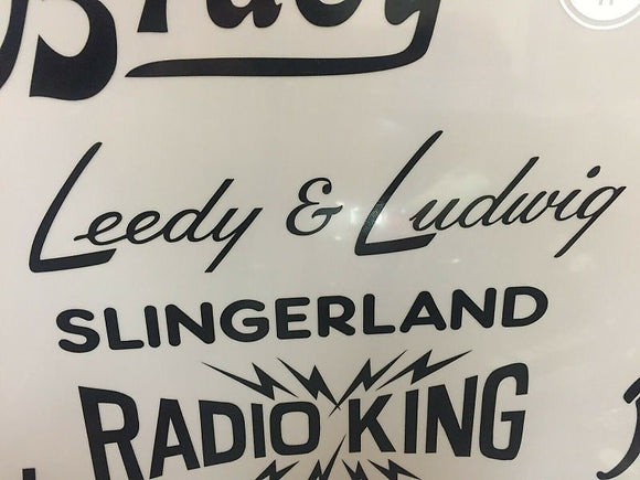 Leedy & Ludwig Black Vintage Logo Replacement Sticker (Hi Quality 3M Vinyl!)