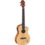 Ortega Guitars RU5CE-BA Bonfire Series Baritone Ukulele w/ Laser Engraved Butterfly & Video Link