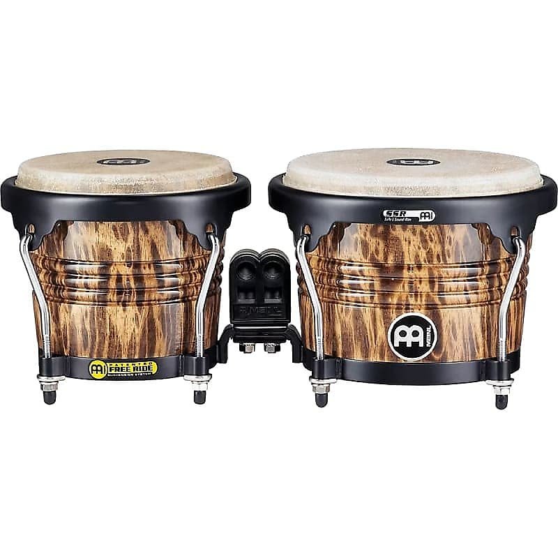 Meinl FWB190LB 6 3/4" and 8" Marathon Designer Series Wood Bongos in Leopard Burl Finish w/ Video