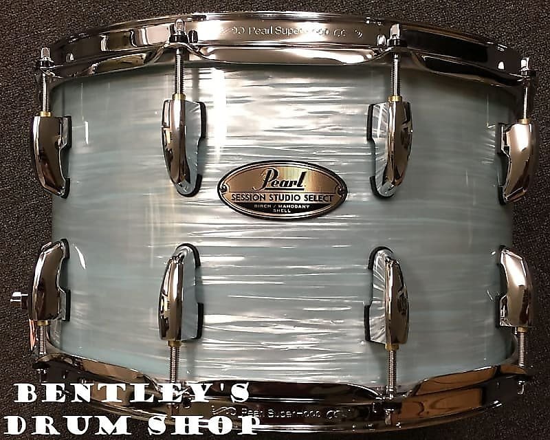 Caisse claire Pearl STS1480S/C414 8x14" Session Studio Select en bleu glacier Oyster