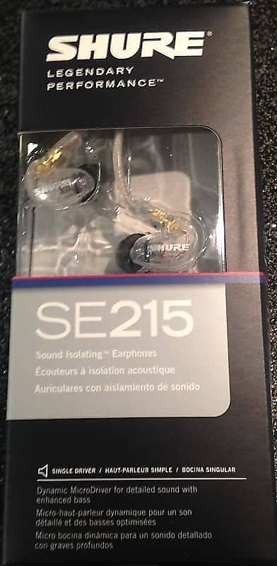 Shure SE215 Dynamic Microdriver In-Ear Monitors/Sound Isolating Earphones in Clear