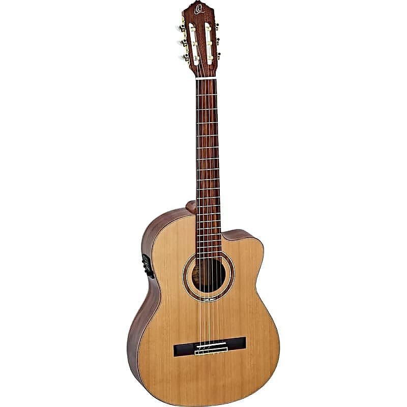 Ortega Guitars RCE159MN Performer Series A/E Medium Neck Nylon String Guitar w/ Gig Bag & Video