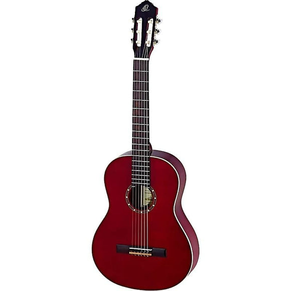 Ortega Guitars R121LWR Family Series Left-Handed Nylon String Guitar in Gloss Wine Red w/ Bag