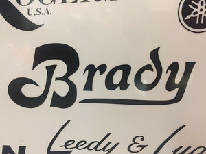 Brady Black Vintage Replica Logo Replacement (Hi Quality 3M Vinyl!)