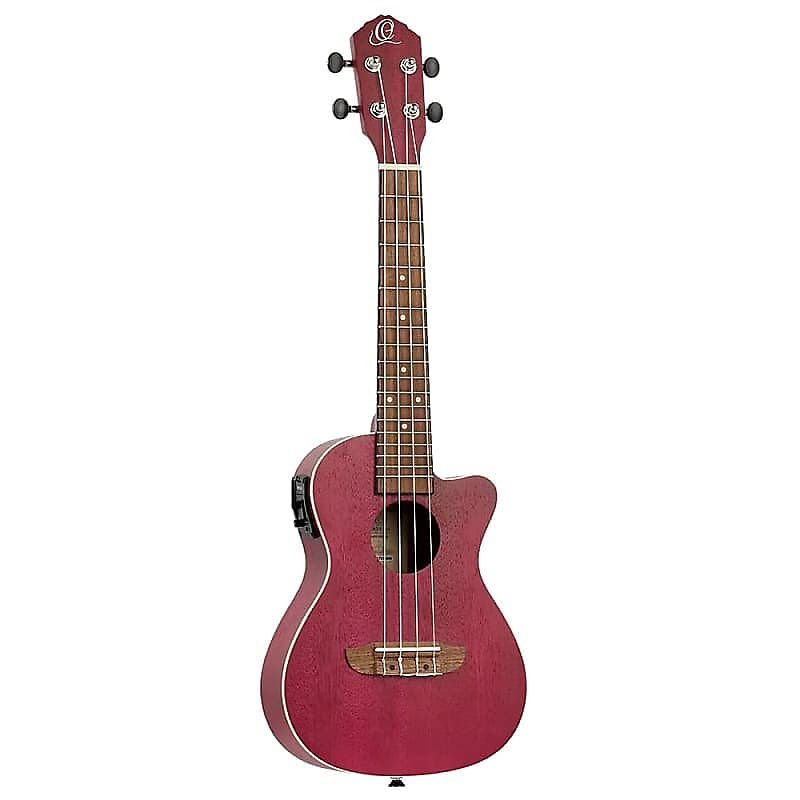 Ortega Guitars RURUBY-CE Earth Series Concert A/E Ukulele in Ruby Raspberry