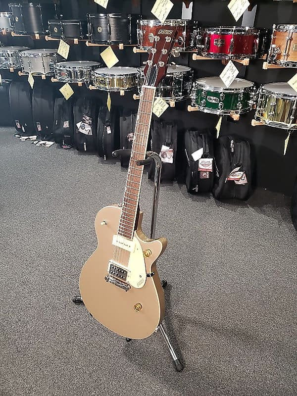 Gretsch G2215-P90 Streamliner Junior Jet Club Solid-Body en Sahara Metallic avec touche en laurier *EN STOCK*