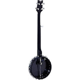 Ortega Guitars OBJE250OP-SBK Raven Series 5-String Open-Back Banjo in Satin Black w/ Gig Bag
