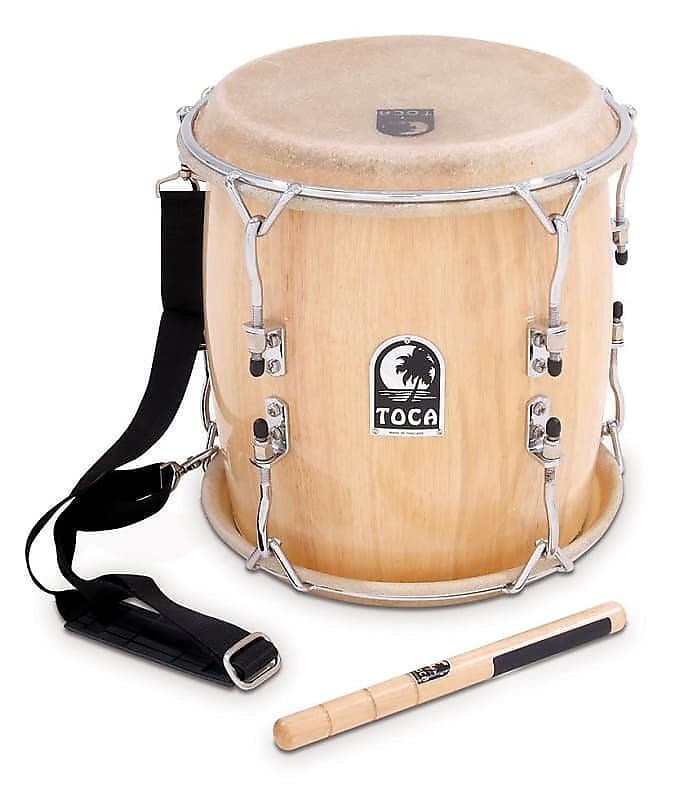 Toca TTAM-N Pro Wood Tambora avec sangle et batteur en naturel