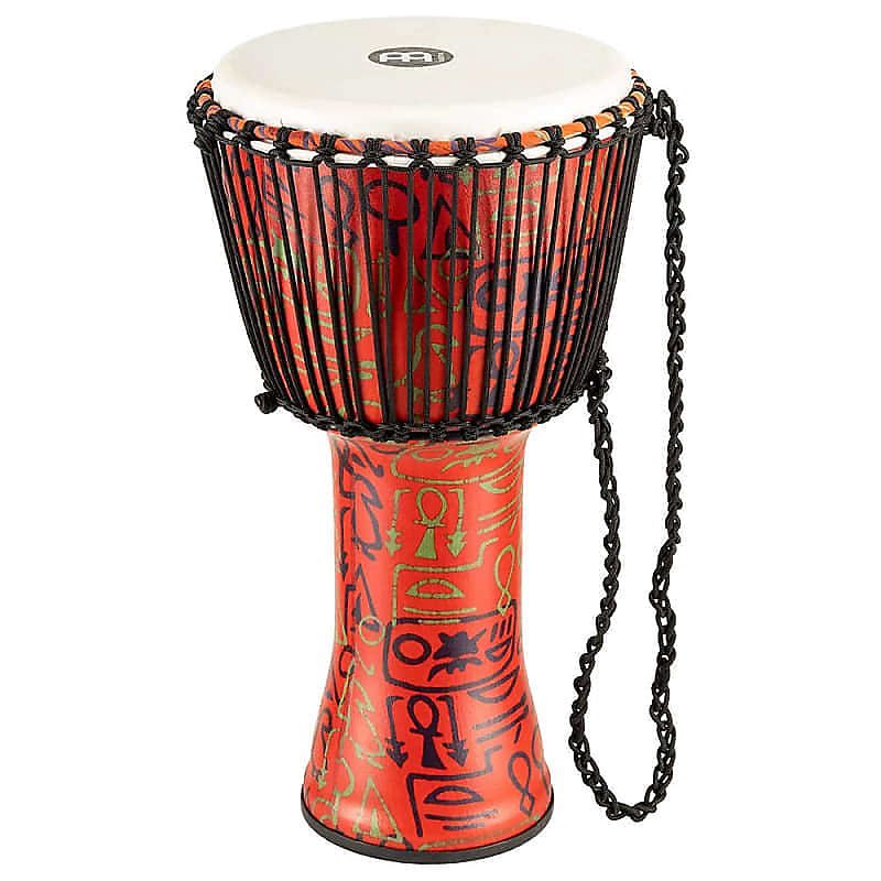 Meinl PADJ1-L-F 12" Travel Series Pharaoh's Script Rope Tuned Djembe w/ Synthetic Head