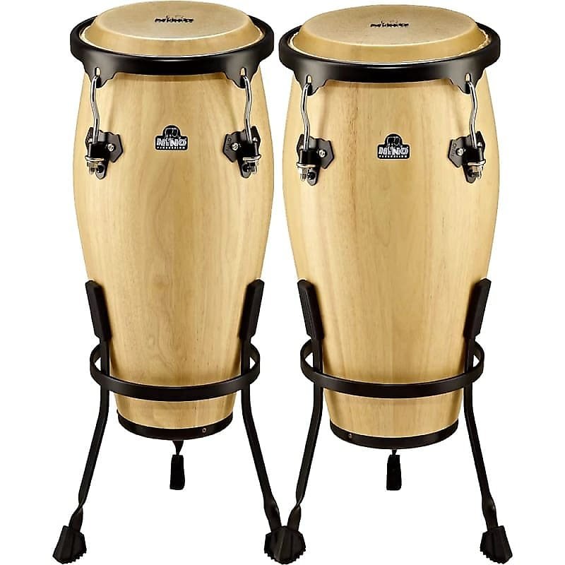 Nino Percussion NINO89NT 8" & 9" Siam Oak Wood Conga Set in Natural Finish