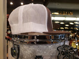 Bentley's Drum Shop Trucker Snapback Hat in Brown and White