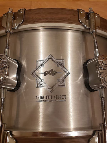 PDP PDSN6514CSAL 6.5x14" Concept Select 3mm Aluminum Snare Drum w/ Walnut Wood Hoops