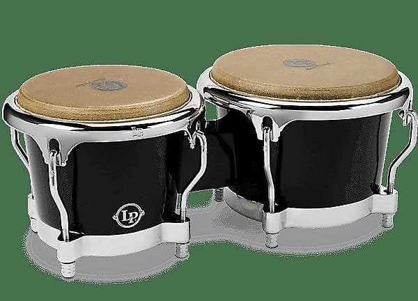 Bongos en fibre de verre LP Latin Percussion LP200XF-BK avec jantes Comfort Curve II