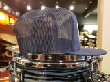 Bentley's Drum Shop Trucker Snapback Hat in Navy Blue