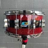 Ludwig 50th Anniversary Limited Edition 6.5x14" Vistalite Snare Drum in Red Sparkle/Smoke/Red Sparkle from NAMM 2O23