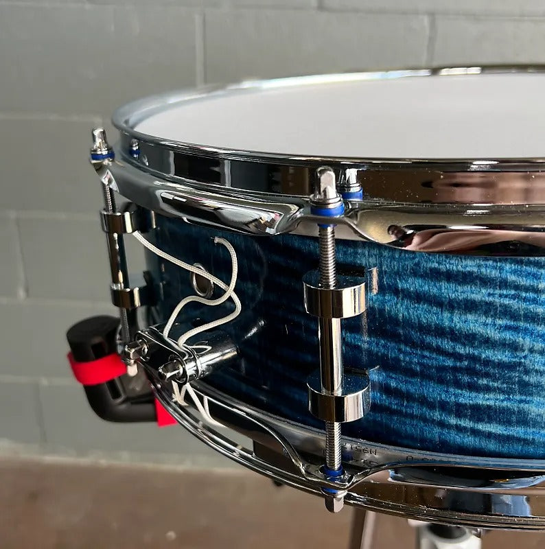 Doc Sweeney Impact Series Curly Maple 4.75x14" Snare Drum in Ocean Blue Hand Rubbed Oil