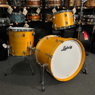 Kit de batterie Ludwig Neusonic Downbeat 12/14/20" en satin doré Slumbers de NAMM