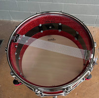 Ludwig 50th Anniversary Limited Edition 6.5x14" Vistalite Snare Drum in Red Sparkle/Smoke/Red Sparkle from NAMM 2O23