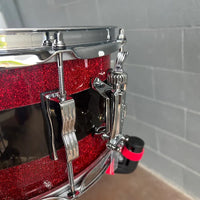 Ludwig 50th Anniversary Limited Edition 6.5x14" Vistalite Snare Drum in Red Sparkle/Smoke/Red Sparkle from NAMM 2O23